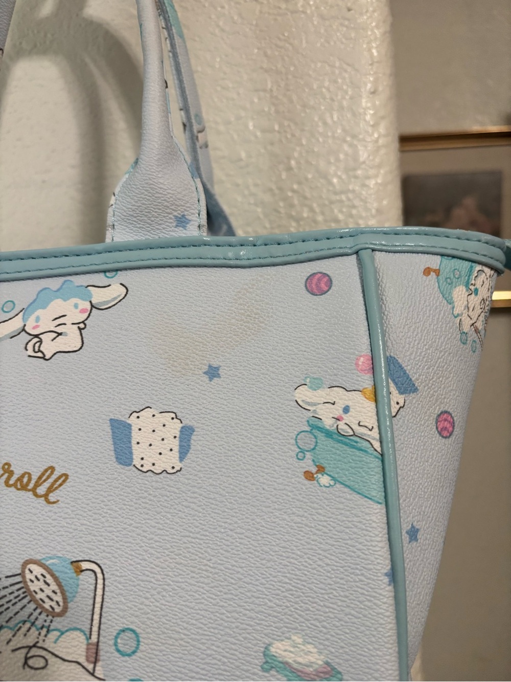 Sanrio Cinnamoroll Pastel Blue and White Tote Shoulder Bag - Picture 4 of 11